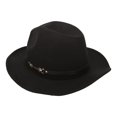 thumbnail image 4 of Sombrero de fieltro Nikou color negro tostado claro con protección solar ala ancha y plana, 4 of 15