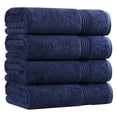 thumbnail image 2 of Superior Egyptian Cotton Absorbent Navy Blue Bath Towel Set of 4, 2 of 13