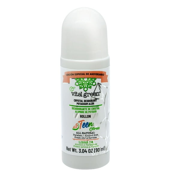 Desodorante Cristal Alumbre Roll On Niños 90ml Vital Green