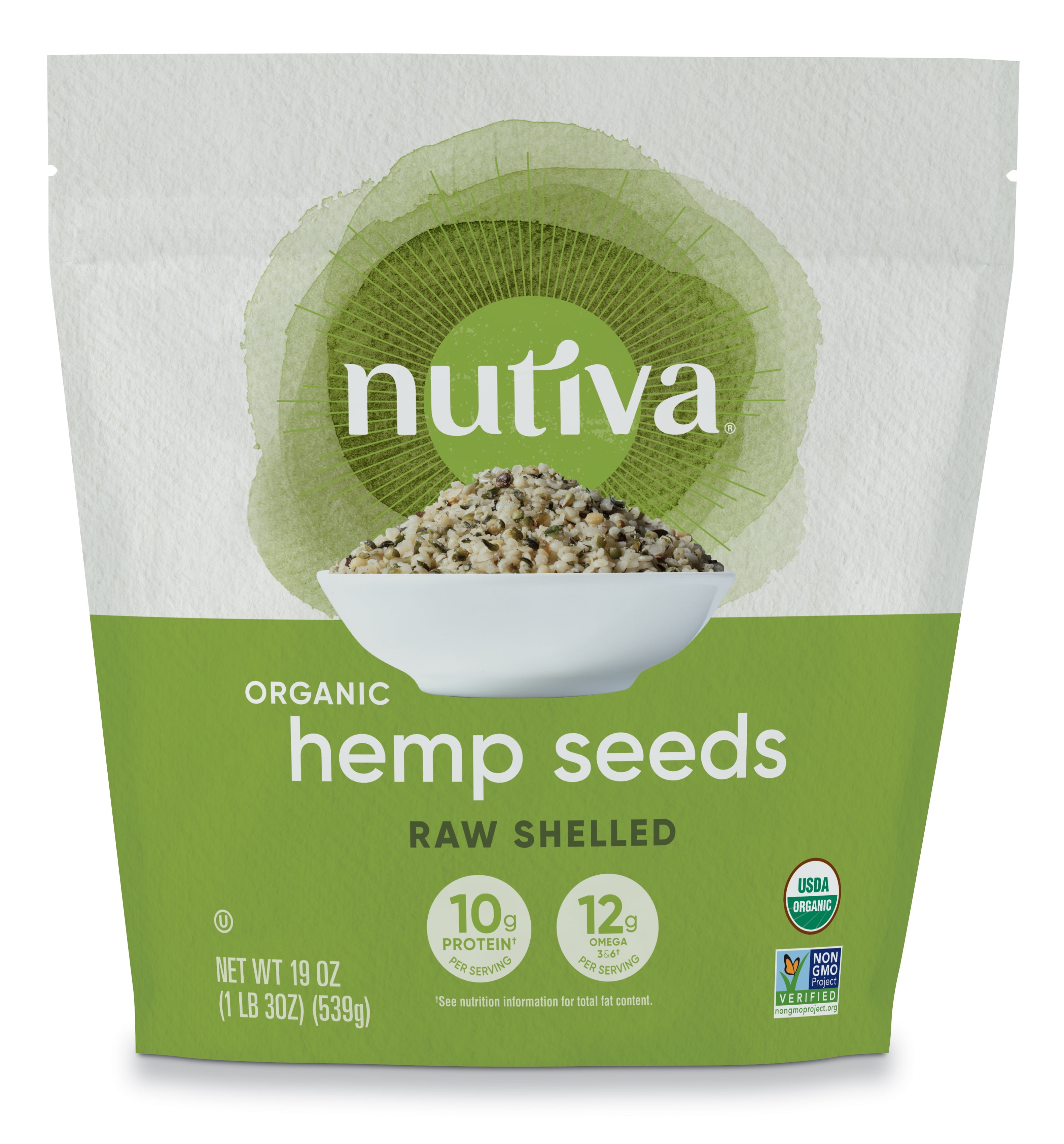 Nutiva Organic Superfood Raw Shelled Hemp Seeds, 19 Oz