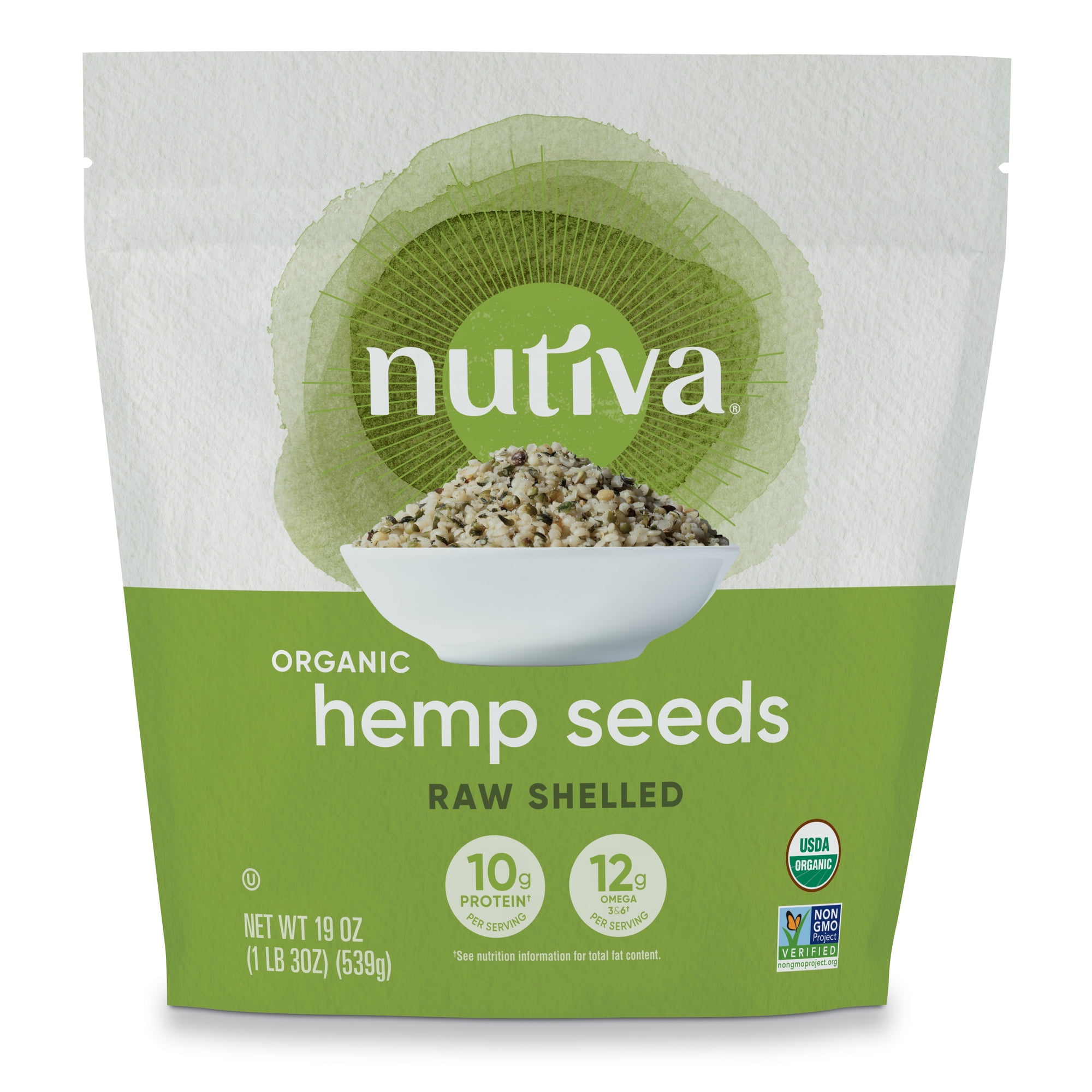 Nutiva Organic Superfood Raw Shelled Hemp Seeds, 19 Oz