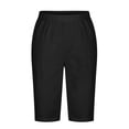 thumbnail image 5 of Edvintorg Womens Shorts Elastic Waisted Bermuda Wide Leg Summer Casual Lounge Short with Pockets Clothes for Women Black S, 5 of 9