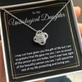 thumbnail image 4 of Personalized Unbiological Daughter Gift, Adopted Daughter, Stepdaughter Gift, Bonus Daughter, White Gold Cubic Zirconia Necklace for Bonus Daughter, 4 of 8