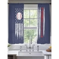 thumbnail image 2 of American Flag Sheer Curtains 72 Inch Length 2 Panels for Living Room, US Flag Baseball Stars Navy Blue Voile Kitchen Curtain Set, Luxury Privacy Drapes Window Treatment for Bedroom, 2 of 7