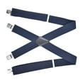 thumbnail image 5 of Casual Men Suspenders X Shaped Adults Hooks Button Trousers Suspender Heavy Duty Back Belt Elastic Straps Pants Suspender for School Choir Dark Blue, 5 of 8