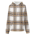 thumbnail image 4 of Hilzaten Womens Sweatshirt Long Sleeve Plaid Loosse Hooded Drawstring Pullover Kangaroo Pocket Sweatshirt for Women, 4 of 5