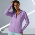 thumbnail image 4 of Hurxie Women's UPF 50+ Sun Protection Hoodie Jacket Lightweight Full Zip Athletic Jacket Long Sleeve Shirt with Pockets Purple,XL, 4 of 7