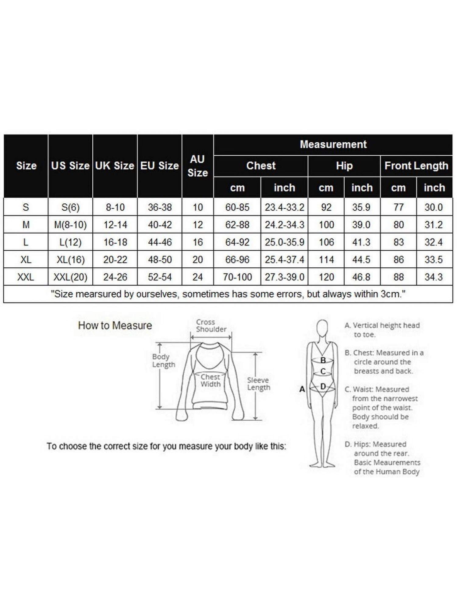 Ekouaer Swimwear Size Chart