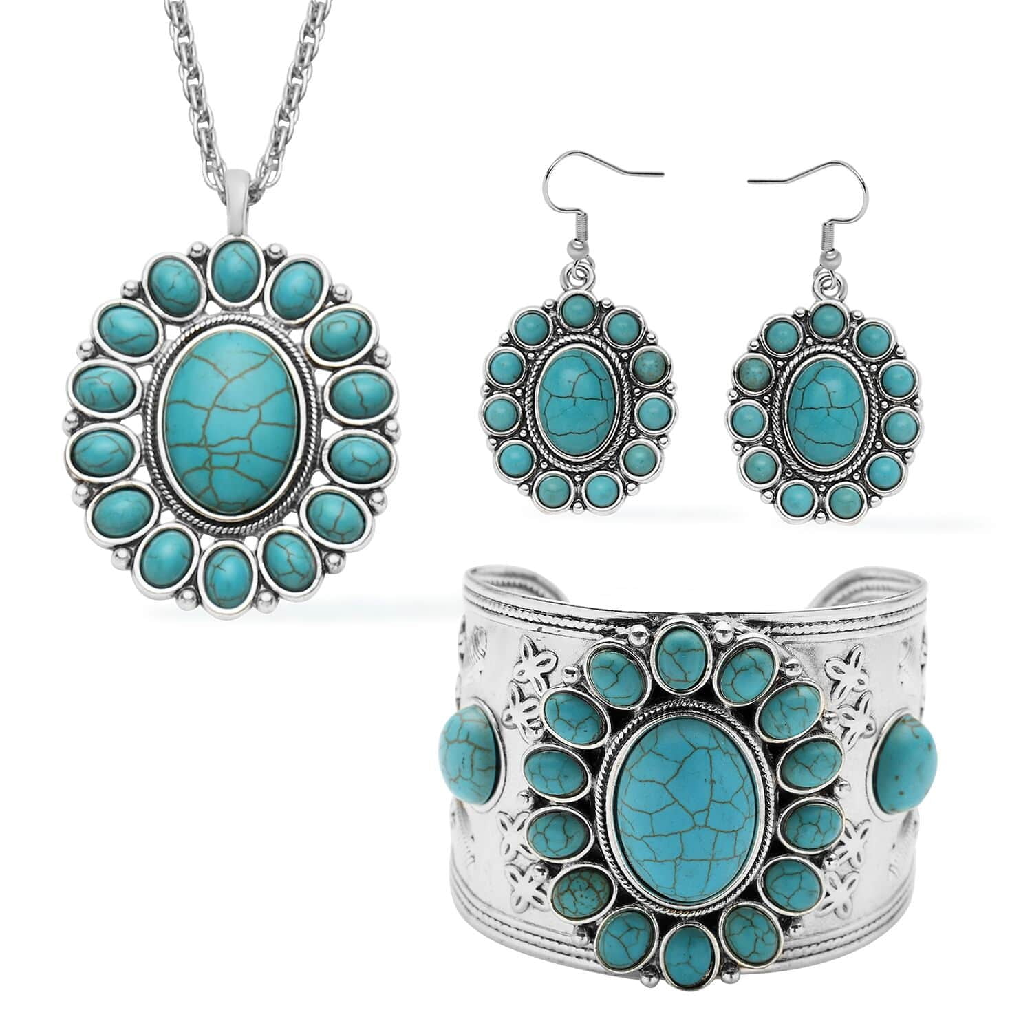 Shop LC Howlite Costume Jewelry Set Pink Yellow Blue Green