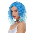 thumbnail image 1 of Quality Ecstasy Wavy Blutiful Splash Blue Ombre Short Costume Wig, 1 of 1