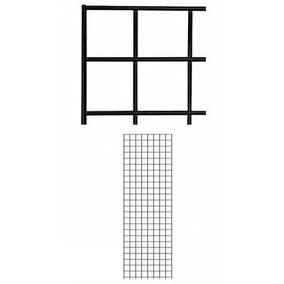 4 PACK - New Retails Black Finish Wire Grid Wall Panel 2' x 6'
