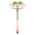 thumbnail image 3 of 2.27 ct Oval Cut Natural Peridot Solitaire with Simulated Diamond Accents 18K Rose Gold Womens Engagement Ring, 3 of 5