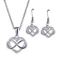 thumbnail image 1 of Juego de Joyería para Mujer Corazón Infinito LuckyLy Acero Inoxidable con Zirconia Cúbica Modelo Natty Plateado UNITALLA, 1 of 8