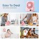 thumbnail image 3 of Desk Fan Battery Operated, Portable USB Rechargeable Fan, 5000 mAh 180° Quiet Personal Fan With Power Display, 100 Speeds Adjustable Table Fan for Desktop, Home, Travel, 3 of 10