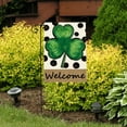 thumbnail image 6 of St. Patricks Day Shamrock Garden Flag 12×18 inch, Welcome Polka Dot Green Clover Decor Double Sided Burlap Holiday Clover Flags Outdoor Banner, 6 of 6