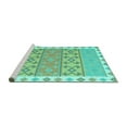 thumbnail image 2 of Ahgly Company Machine Washable Indoor Rectangle Southwestern Turquoise Blue Country Area Rugs, 2' x 3', 2 of 4