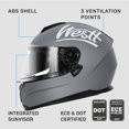 thumbnail image 6 of Westt Full Face Helmet - Motorcyle Helmet with Dual Visor DOT Approved - Grey M, 6 of 9