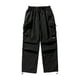 thumbnail image 1 of Pantalones de paracaídas con doble pliegue para hombre - Pantalones cargo con bolsillos grandes, nailon y spandex, M-XXXL, 1 of 7