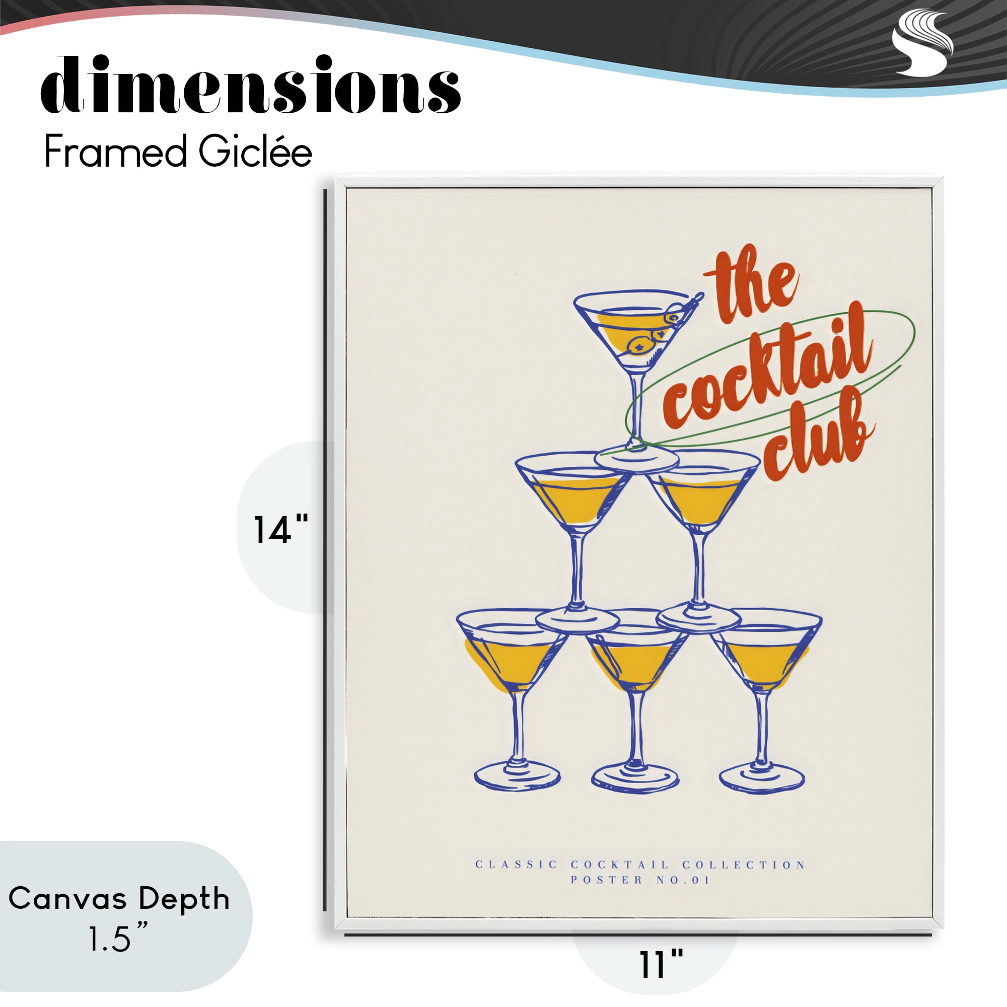 Stupell Industries Tower Toast Cocktail Club White Framed Giclee Art, design by The Prints Vibe