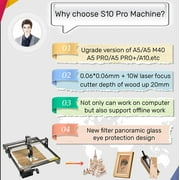 ATOMSTACK S10 Pro Engraver, 50W Engraving Machine, 10W Optical Dual Compressed Spot Cutter for 10-20mm Wood and Acrylic DIY Cutting, Support Offline Engraving