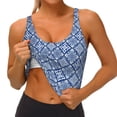 thumbnail image 3 of Balery Stylized Flowers Vintage Boho Sujetadores deportivos con espalda cruzada para mujer, acolchados, sin costuras, de alto impacto, ideales para yoga, gimnasio, entrenamiento y fitness.-XX-Large, 3 of 8