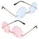 thumbnail image 1 of 2 pares de gafas de sol de moda Forma de concha irregular Gafas de sol sin borde Gafas Fiest, 1 of 6