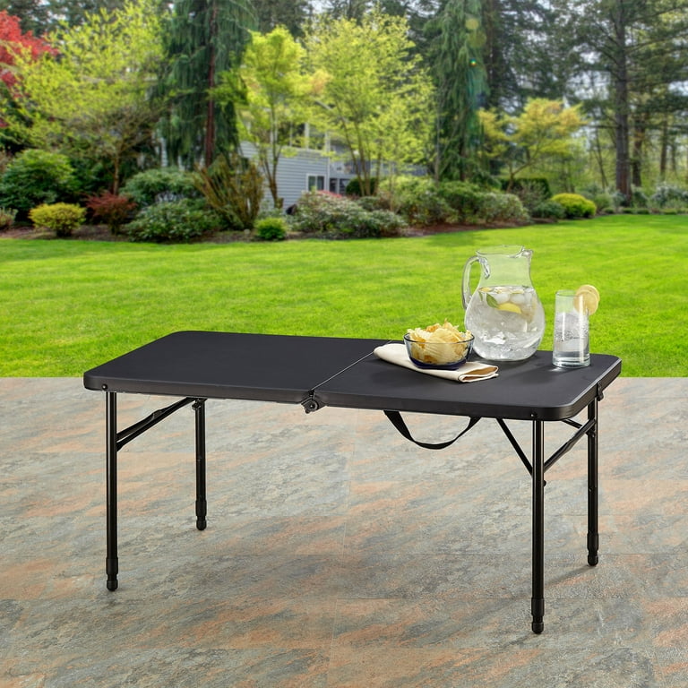 Mainstays 34 Square Resin Fold-in-Half Table, Rich Black small table mesa  plegable con sillas dentro - AliExpress