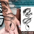 thumbnail image 1 of Impermeable Temporal Tatuaje Pegatina Dragón Negro Serpiente Peonía Rosa Totem Flash Tatto Mujeres Hombres Oscuro Sexy Cintura Brazo Tatuajes Falsos Gao Jiahui  unisex, 1 of 2