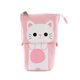 thumbnail image 1 of Pen Holder Cute White Cat Shape Scratch Resistance Zipper Closure Home Use 1Pcs, 1 of 2