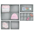 thumbnail image 3 of mDesign Fabric Nursery Child/Baby Divided Drawer Organizer Bins, Set of 5, Gray, 3 of 8