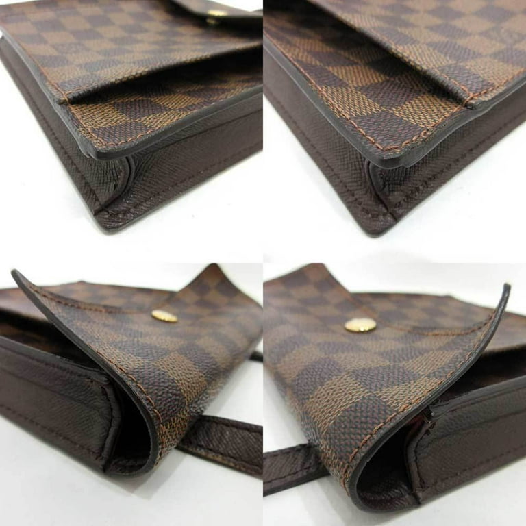 Authenticated Used Louis Vuitton Shoulder Bag Pochette Twin Brown Monogram  M51852 Canvas Nume FL1000 LOUIS VUITTON Clutch 2way Flap Women's LV