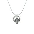 thumbnail image 2 of Delight Jewelry Silvertone Large Celtic Cross Silver-tone You Mean the World to Me Ring Necklace, 18", 2 of 4
