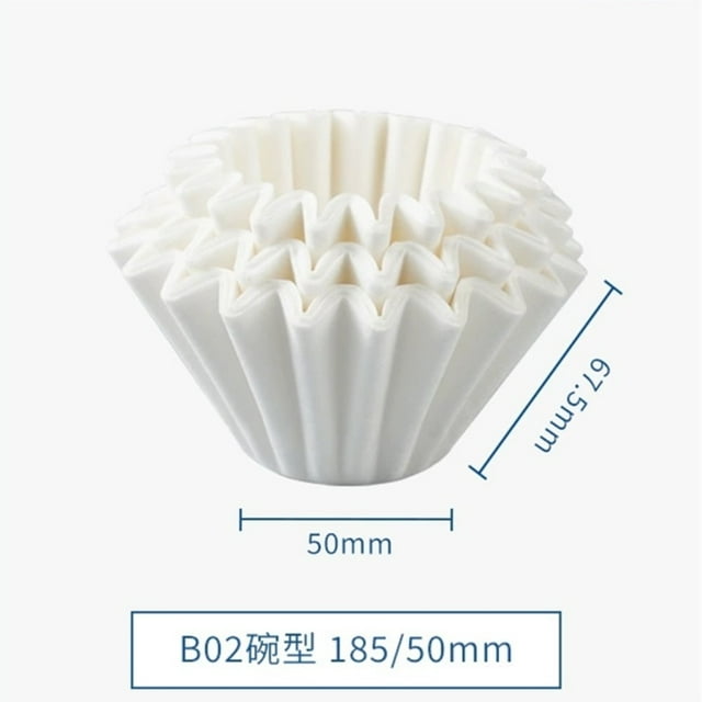 Coffee Filter Papers 100 Sheets 1-2Cups 3-4Cups Paper Filter #155 #185 Pour Over Coffee Dripper & Wave Dripper Barista Tools
