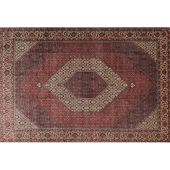 Ahgly Company Machine Washable Indoor Rectangle Traditional Orange Salmon Pink Area Rugs, 2' x 4'