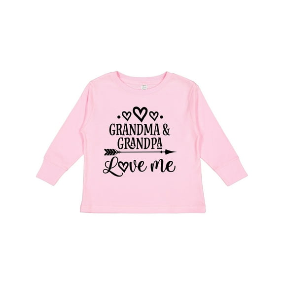 Inktastic Grandma Grandpa Love Me Arrow Boys or Girls Long Sleeve Toddler T-Shirt