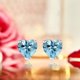 thumbnail image 2 of JeenMata Hermosos Aretes Tipo Botón con Topacio Azul de Talla Corazón de 1 Quilate (Piedra Natal de Diciembre) en Baño de Oro Blanco de 18 K sobre Plata, 2 of 5