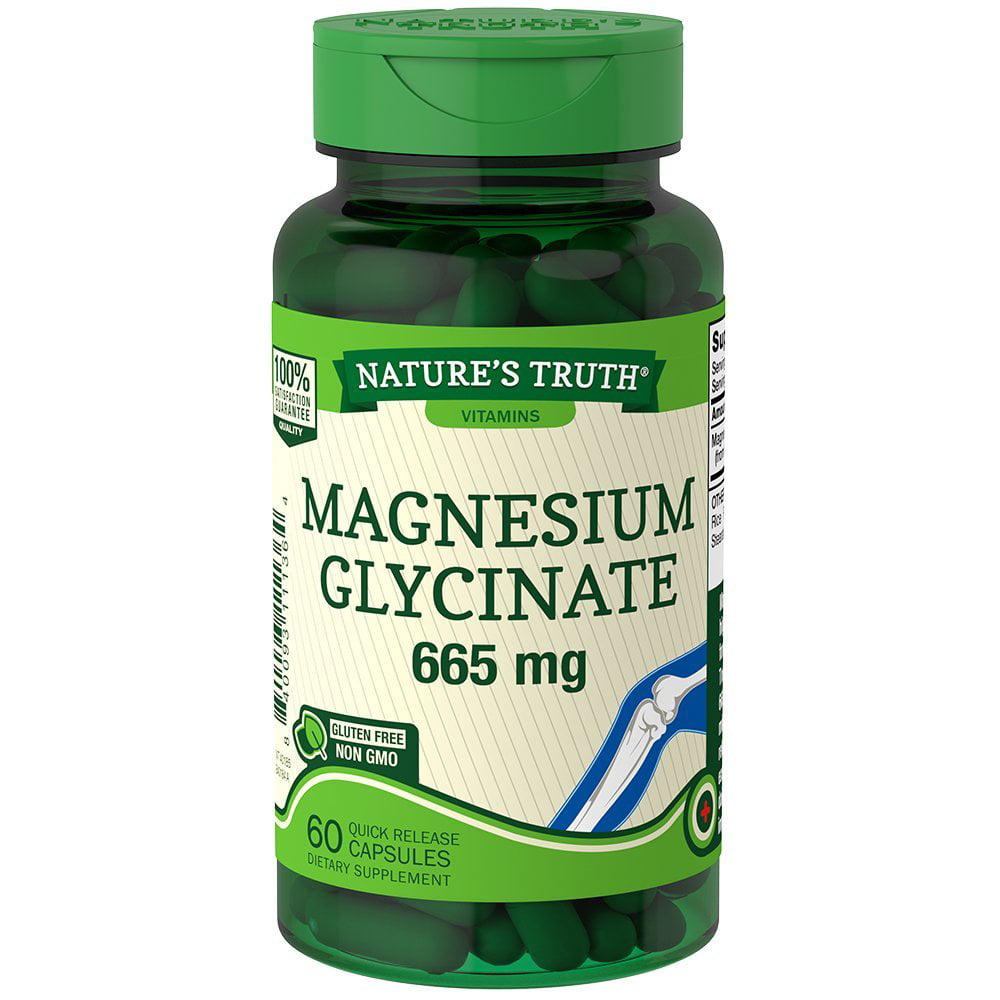 Nature's Truth Magnesium Glycinate 665Mg, 60 Count - Walmart.com ...