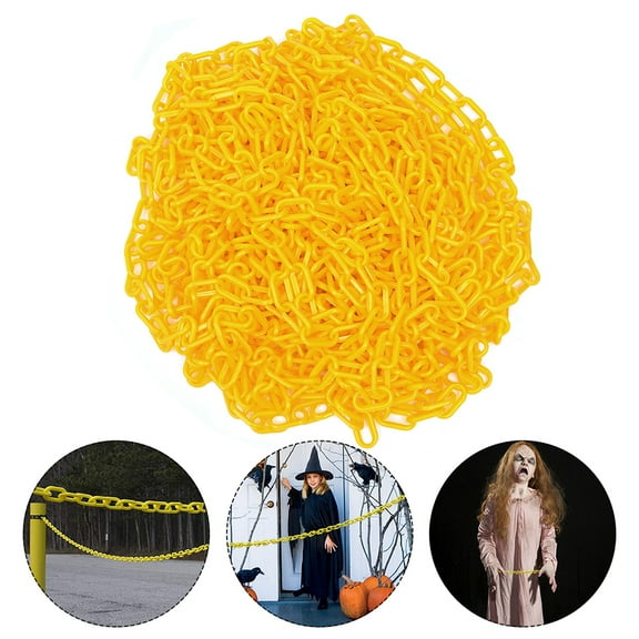 Yellow Safety Barrier Chain 5M Plastic Safety Chain Caution Security Chain for Crowd Control