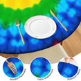 thumbnail image 4 of Colorful Tie Dye Circle Pattern Round Fitted Tablecloth with Elastic Edge,Dining Table Cover Waterproof,Outdoor Round Tablecloth for Camping,Dining,Indoor and Outdoor, 4 of 7