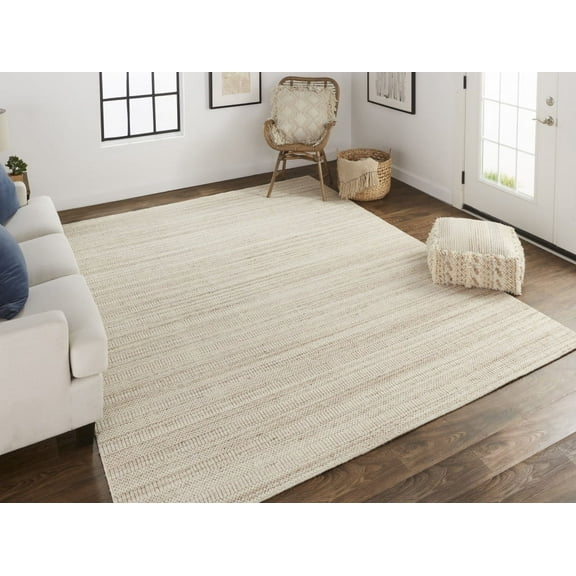 HomeRoots 514043 2 x 3 ft. Ivory Wool Hand Woven Stain Resistant Rectangle Area Rug