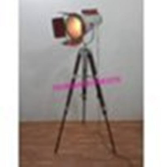 Thor Instruments Marine Industrial Hollywood Chrome & Leather Spot Searchlight Studio Floor Lamp W/Tripod Stand Rustic Vintage Home Decor Gifts
