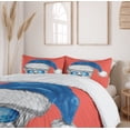 thumbnail image 6 of Ambesonne Yorkie Duvet Cover Sets, Blue Santa Hat Funny, 2-Queen, Coral White Blue, 6 of 7