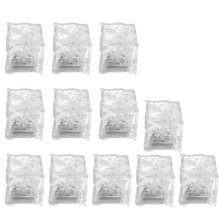 

12 PCS Waterproof LED Light Up Ice Cubes for Drinks That Change Colors Flashing Glow in The Dark for Bar Club Drinking Party Wine Wedding Swimming Pool Decoration F54443