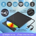 thumbnail image 3 of Unidad de DVD externa YOTUO USB 3.0 tipo C para Windows/Mac, 3 of 9