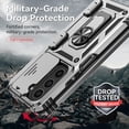 thumbnail image 6 of Phone Case for Samsung Z Fold 6 Case with Ring Holder Camera Lens Protector Slide Cover Black Shockproof Samsung Galaxy Z Fold 6 Case Rugged Heavy Duty with Pen Slot (Silver), 6 of 16