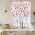 thumbnail image 3 of Colorful Polka Dot Tie Up Curtain Valance for Window, Adjustable Rod Pocket Window Curtains Shades, Rainbow Watercolor Polka Dots Light Filtering Valance Drapes for Cafe Living Room Bedroom 42"x54", 3 of 9