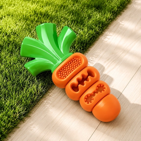 Nearly Indestructible Tough Dog Toys Carrot Shape, Durable Chew Dog Teething Toys with Treat Cavity, Dog Toys for Large Dogs and Aggressive Chewers Relief