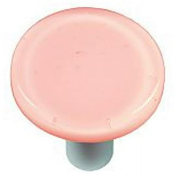 Hot Knobs HK1000-KRA Petal Pink Round Glass Cabinet Knob - Aluminum Post