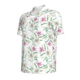 thumbnail image 2 of Balery Lilies Flowers Printed Men’s Short Sleeve Polo Shirt, Midweight Men's Shirt,Golf Polo shirts -3X-Large, 2 of 8