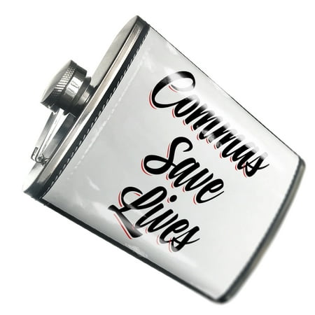 

NEONBLOND Flask Vintage Lettering Commas Save Lives